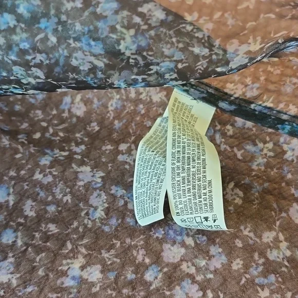 Forever 21 Floral Sheer Puff Sleeve Womens Blouse - Picture 3 of 9